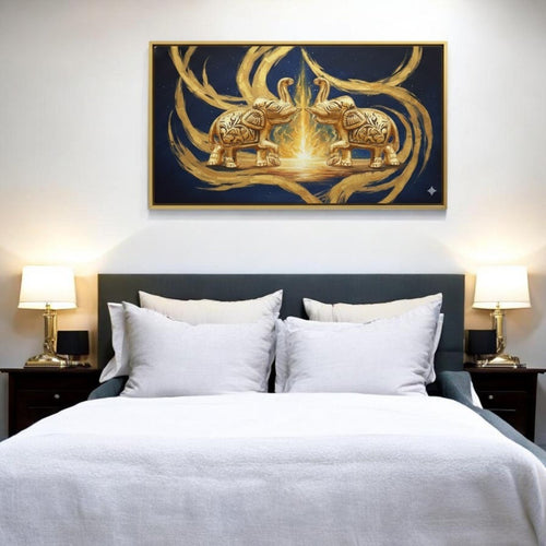 Ornate Majesty: Feng Shui Guardians of the Eternal Flame (48 x 25 Inches )