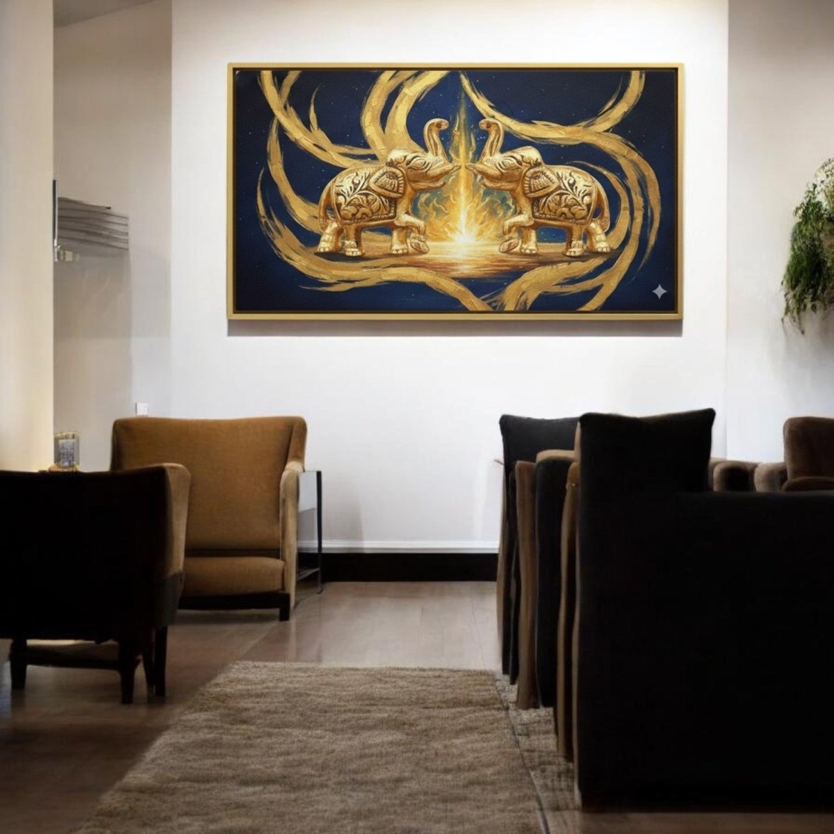 Ornate Majesty: Feng Shui Guardians of the Eternal Flame (48 x 25 Inches )