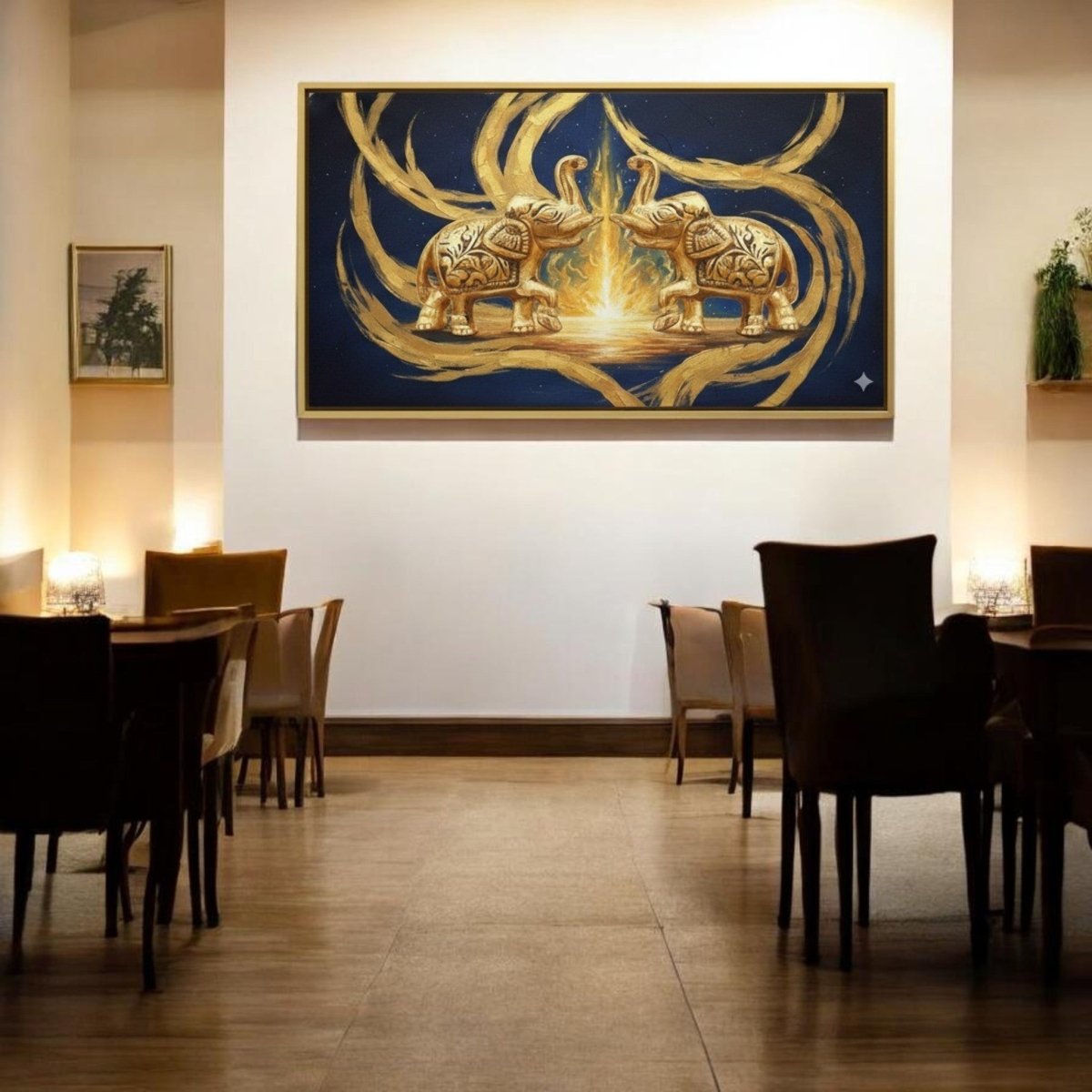 Ornate Majesty: Feng Shui Guardians of the Eternal Flame (48 x 25 Inches )