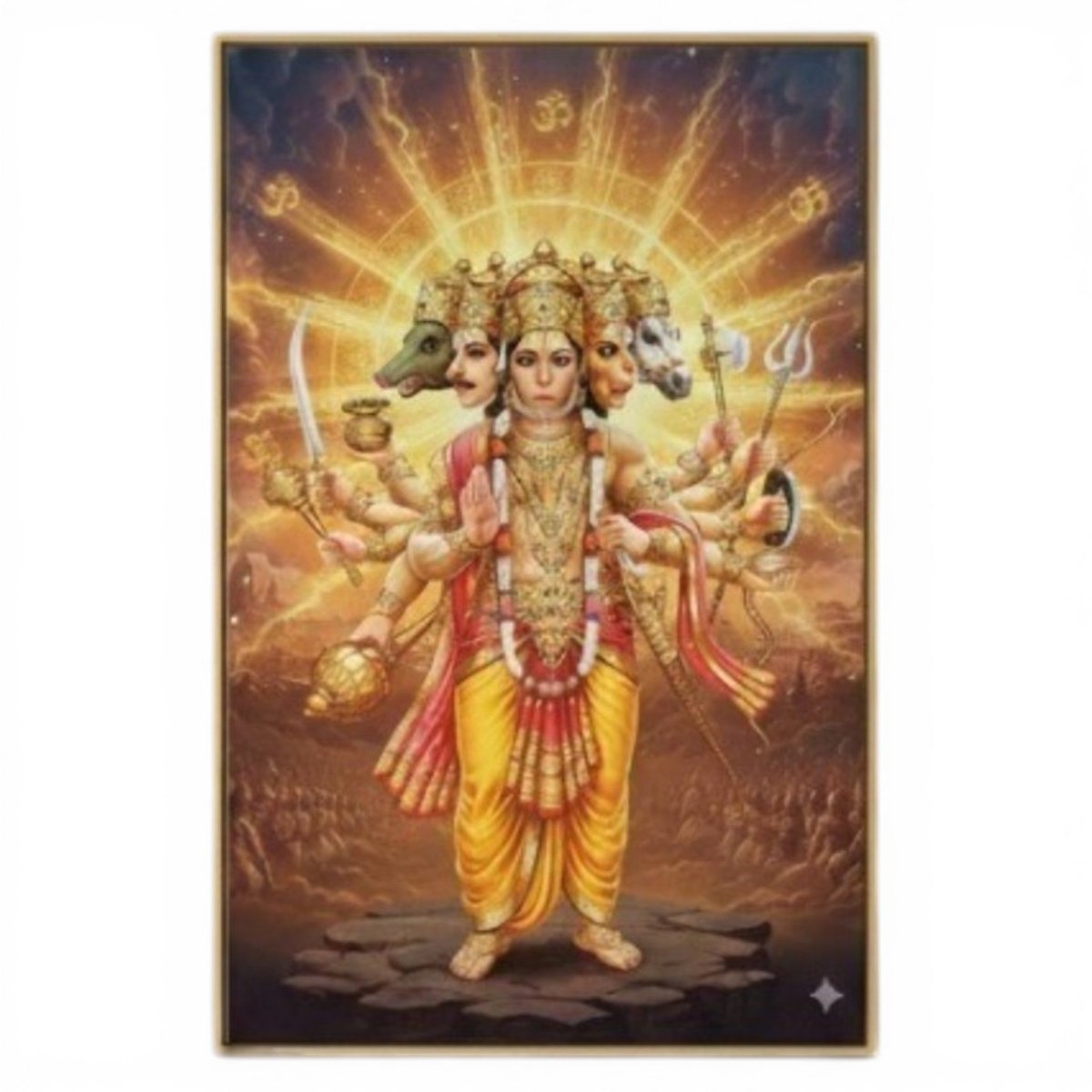 Panchmukhi Prabha: Ananta Mahavir: The Eternal Five - Faced Sovereign of Strength (24 x 36 Inches)