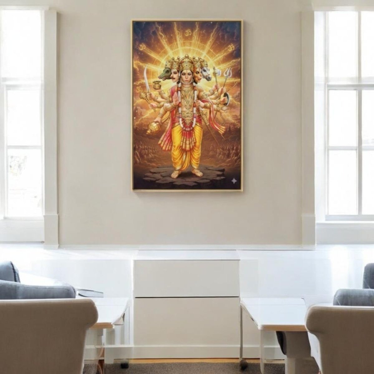 Panchmukhi Prabha: Ananta Mahavir: The Eternal Five - Faced Sovereign of Strength (24 x 36 Inches)