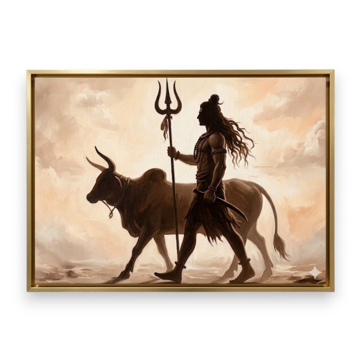 Pashupatinath with Nandi: The Guardian of Ancient Echoes (36 x 24 Inches)
