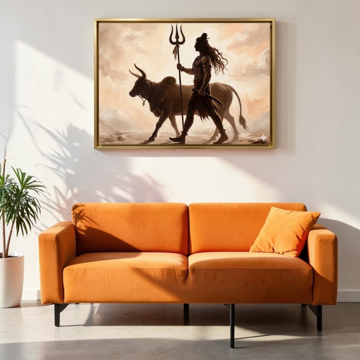 Pashupatinath with Nandi: The Guardian of Ancient Echoes (36 x 24 Inches)