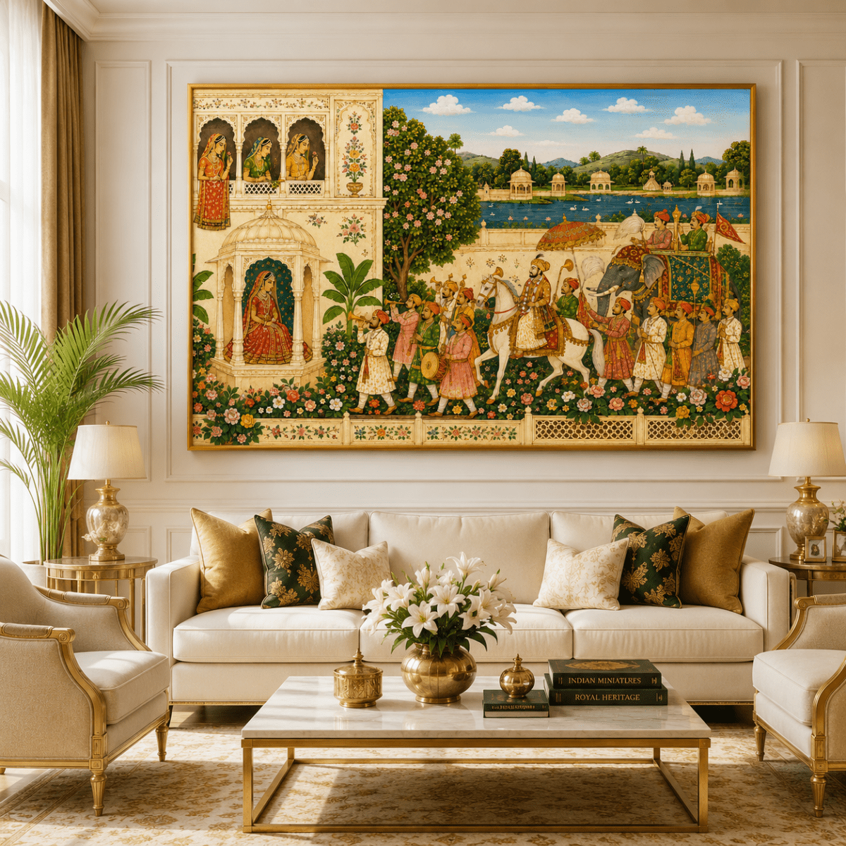Pichwai:The Royal Arrival: Shahi Baraat (36 x 24 Inches)