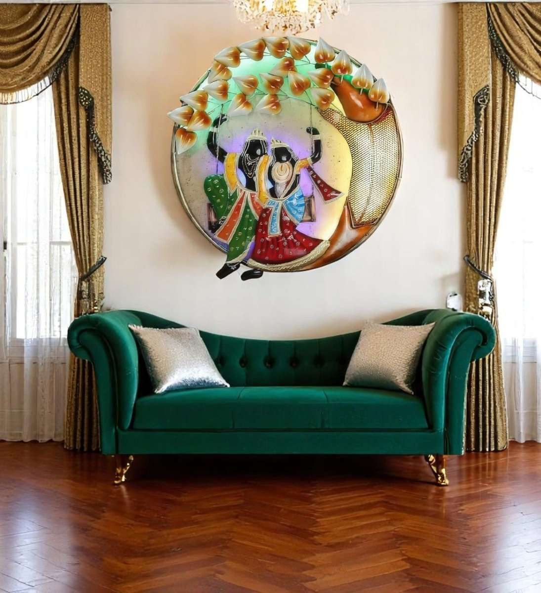 Radha - Krishna:Prem Leela Lumina (24 x24 Inches)