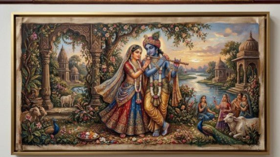 Radha Krishna’s Kunj: Gopi - Geet (48 x 26 Inches)