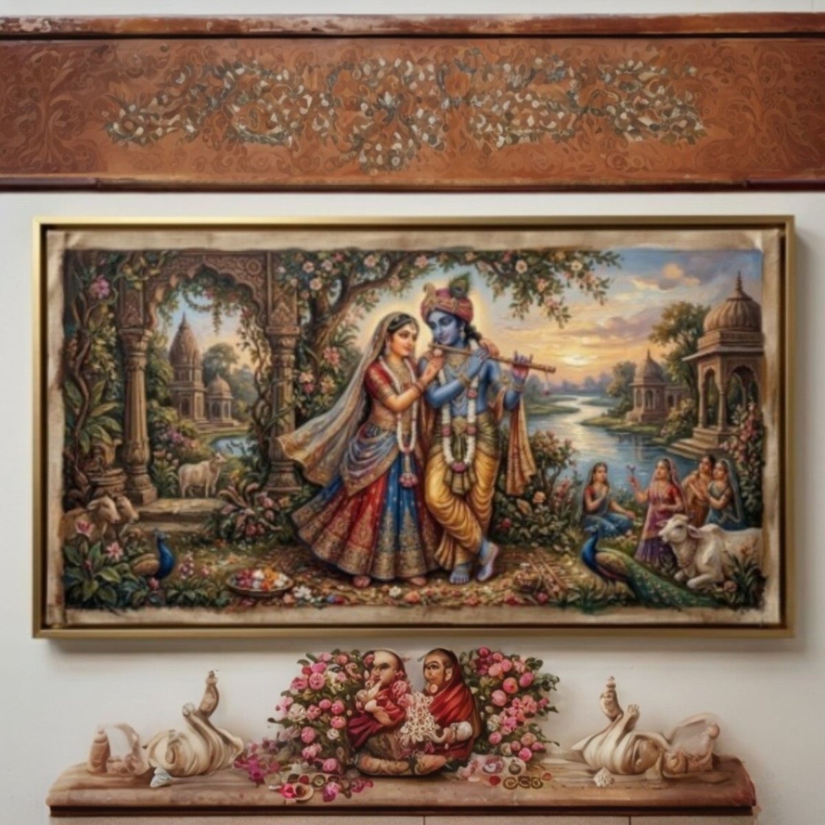 Radha Krishna’s Kunj: Gopi - Geet (48 x 26 Inches)