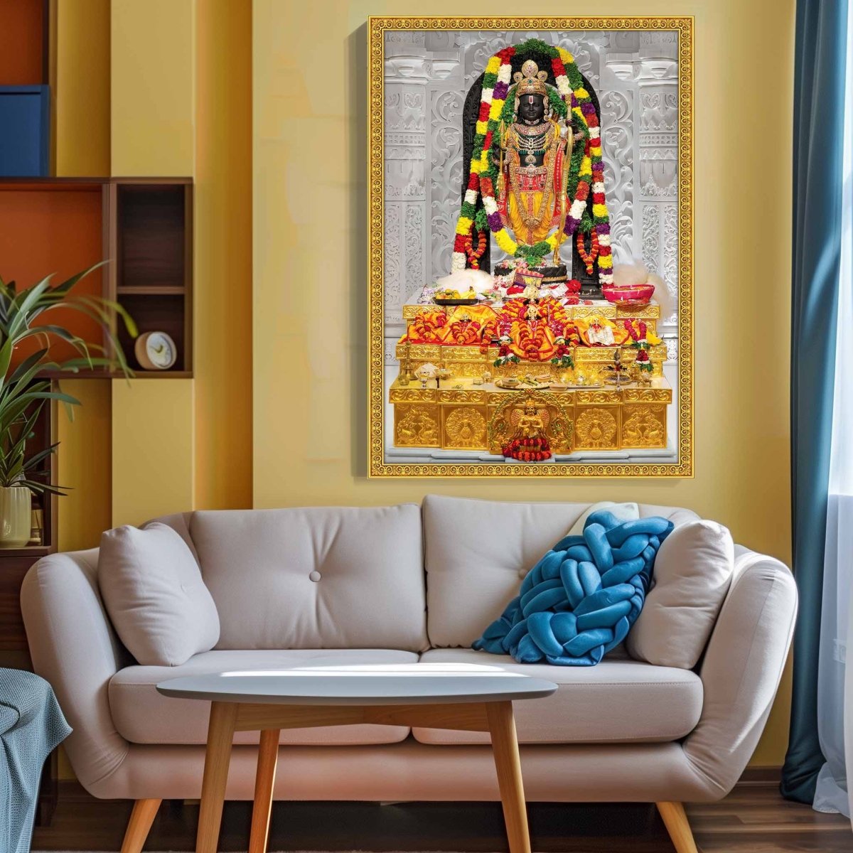 Ram Lalla: Ayodhya's Radiant Prince with Frame (48 x 36 Inches)