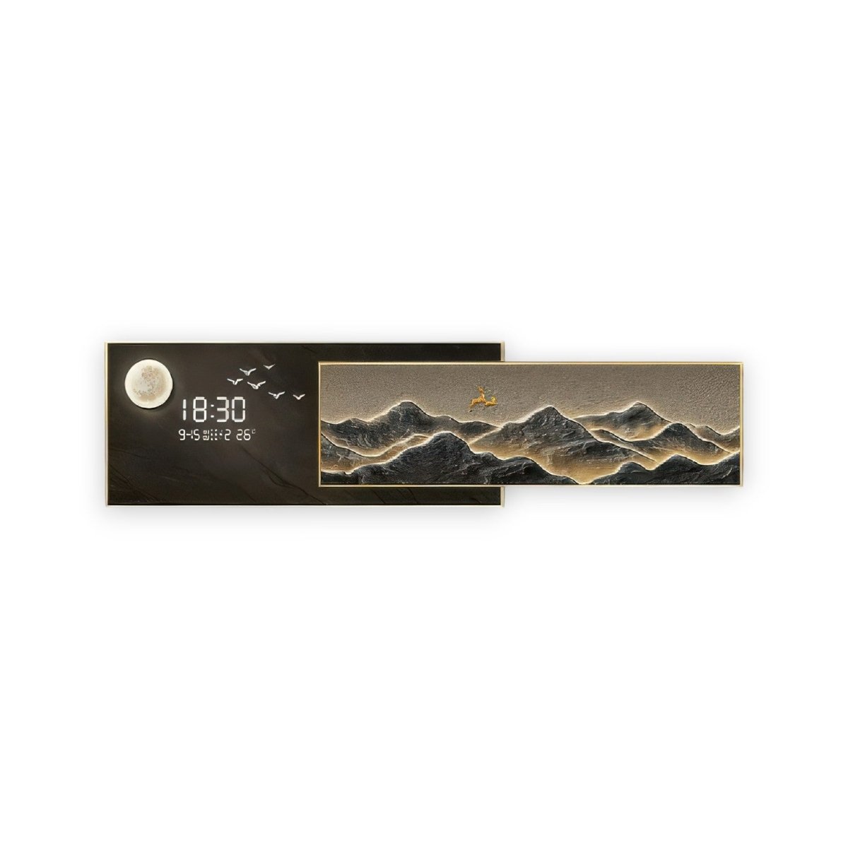 Regal Fawn Landscape with Integrated Time Display (150 x 40 CM)