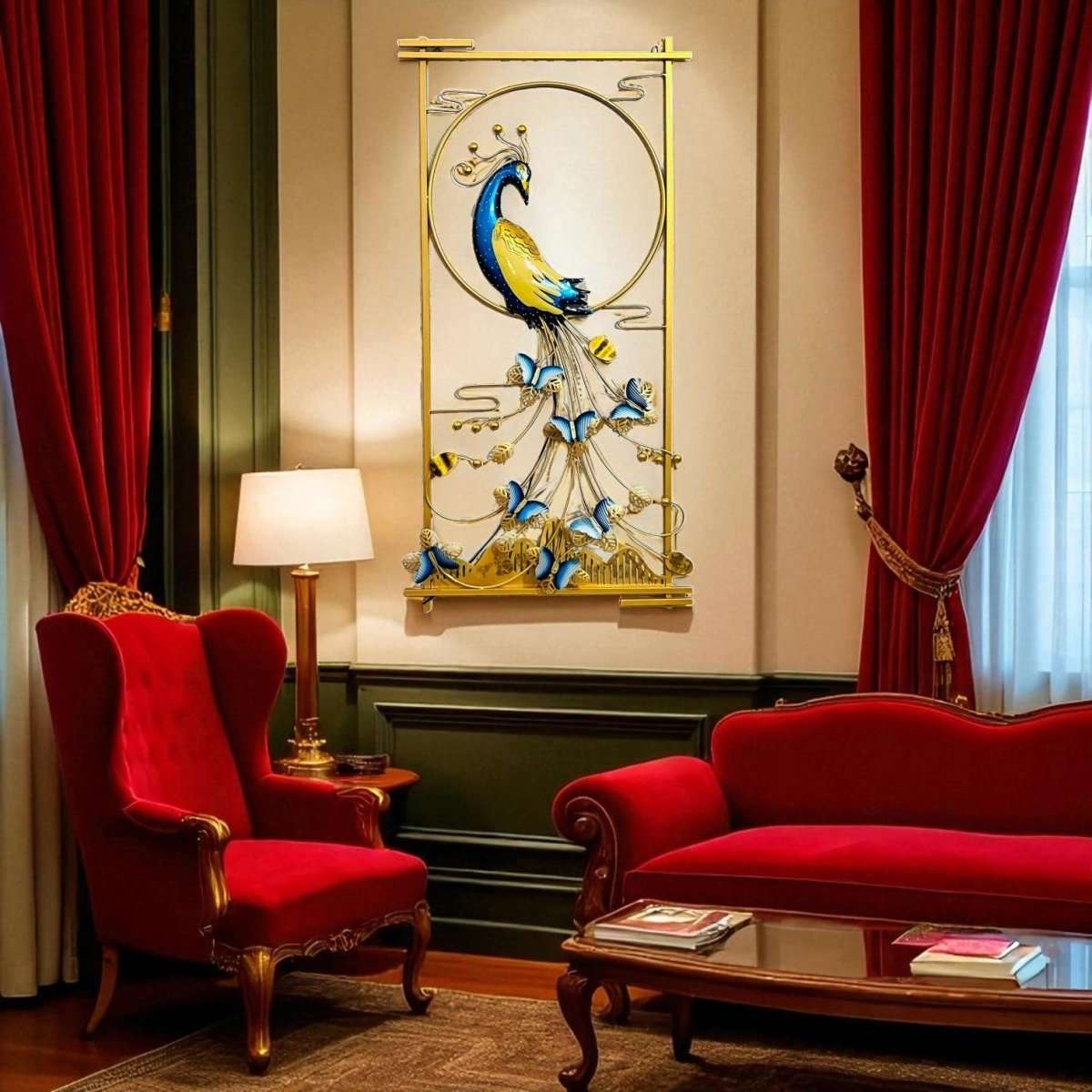 Regal Plume & Butterfly Dance With LED (24 x 48 Inches)