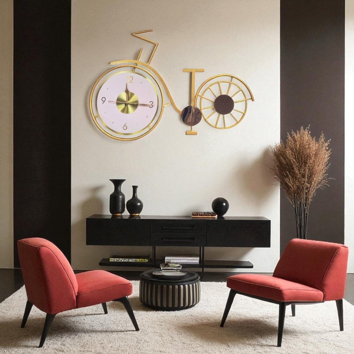 Retro Metal Bicycle Timepiece (24.6 x 16.3 Inches)