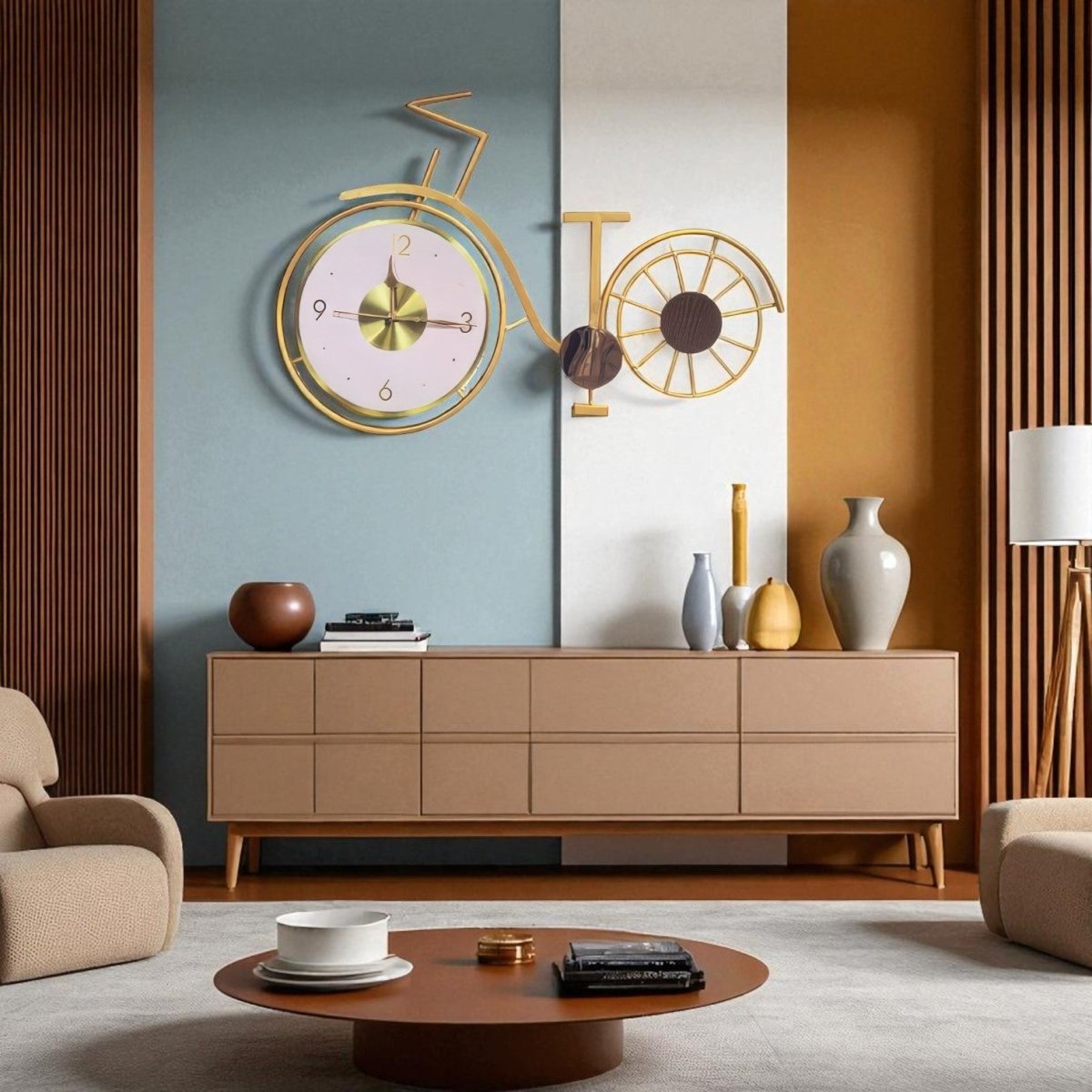 Retro Metal Bicycle Timepiece (24.6 x 16.3 Inches)