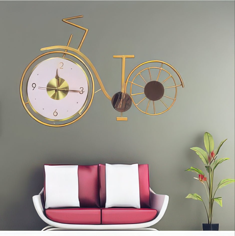 Retro Metal Bicycle Timepiece (24.6 x 16.3 Inches)