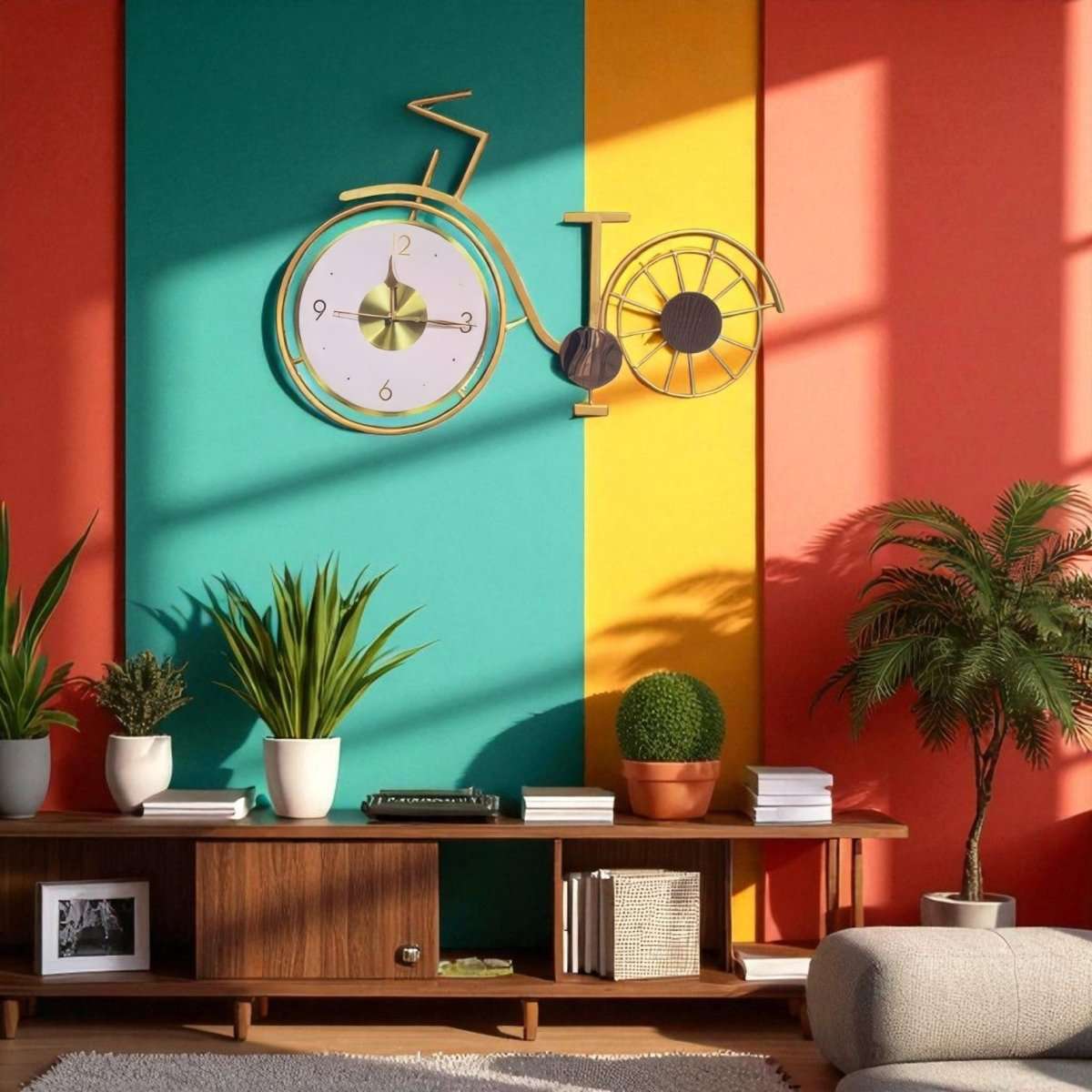 Retro Metal Bicycle Timepiece (24.6 x 16.3 Inches)