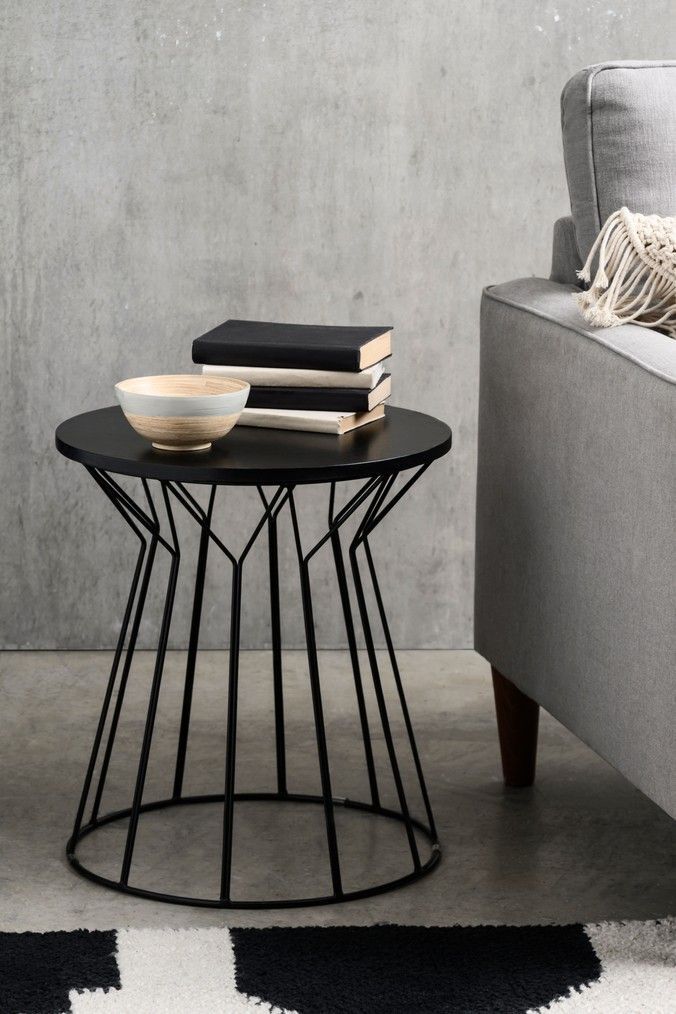 Round Metal Base Side Table