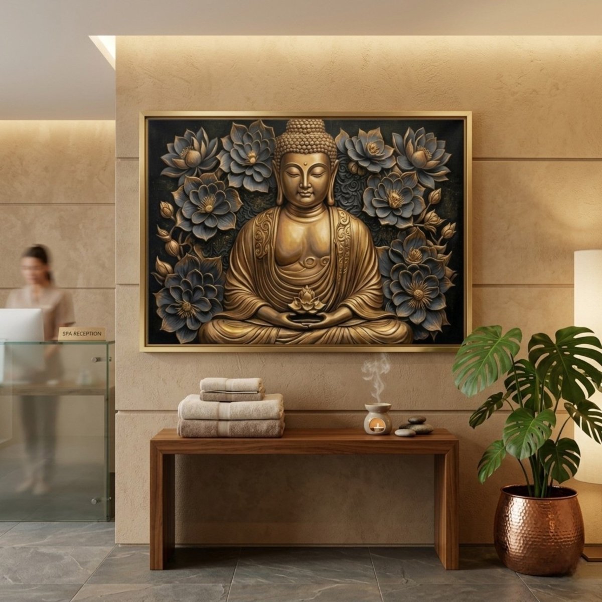 Samadhi Mudra: The Bronze Petal Meditation (36 x 24 Inches)