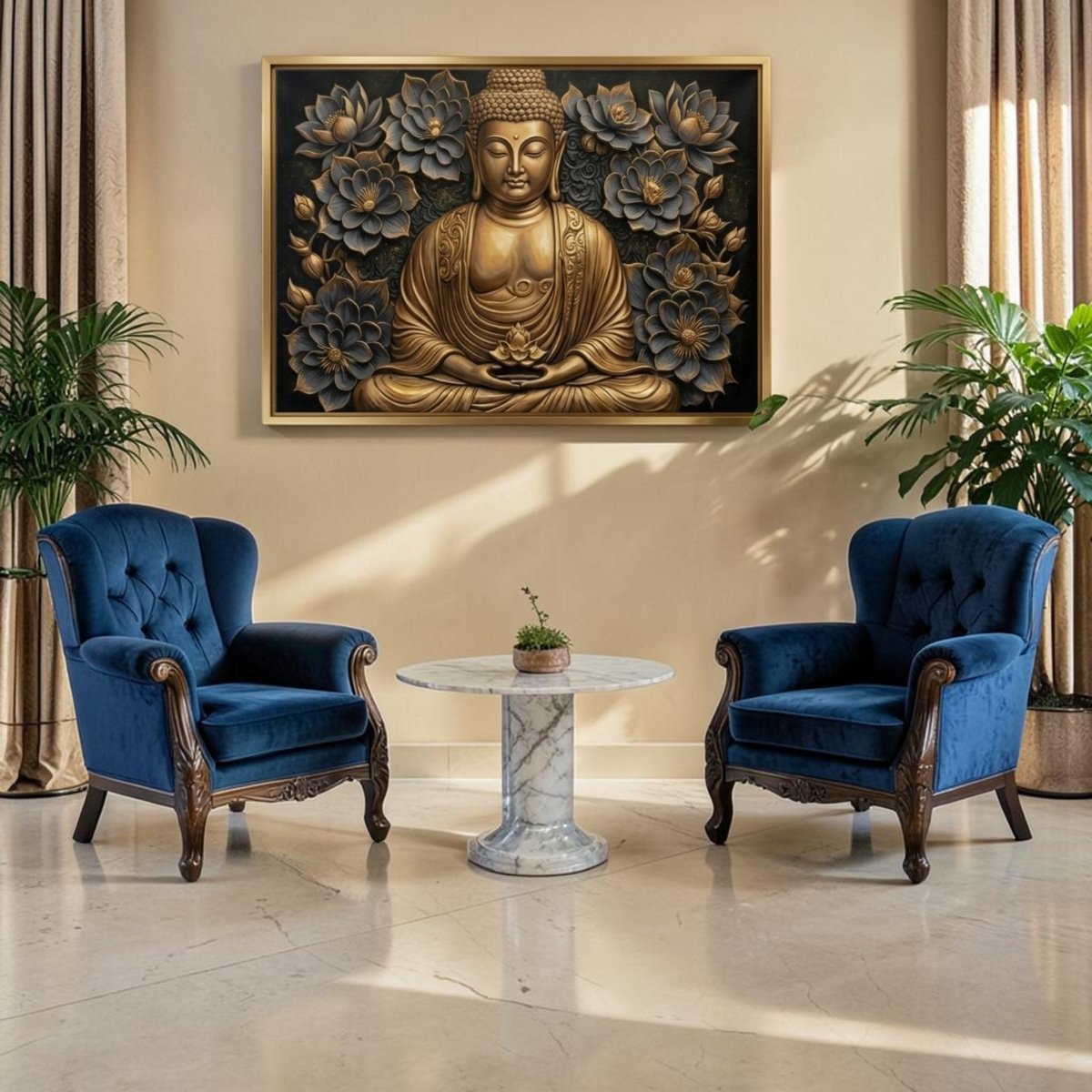 Samadhi Mudra: The Bronze Petal Meditation (36 x 24 Inches)