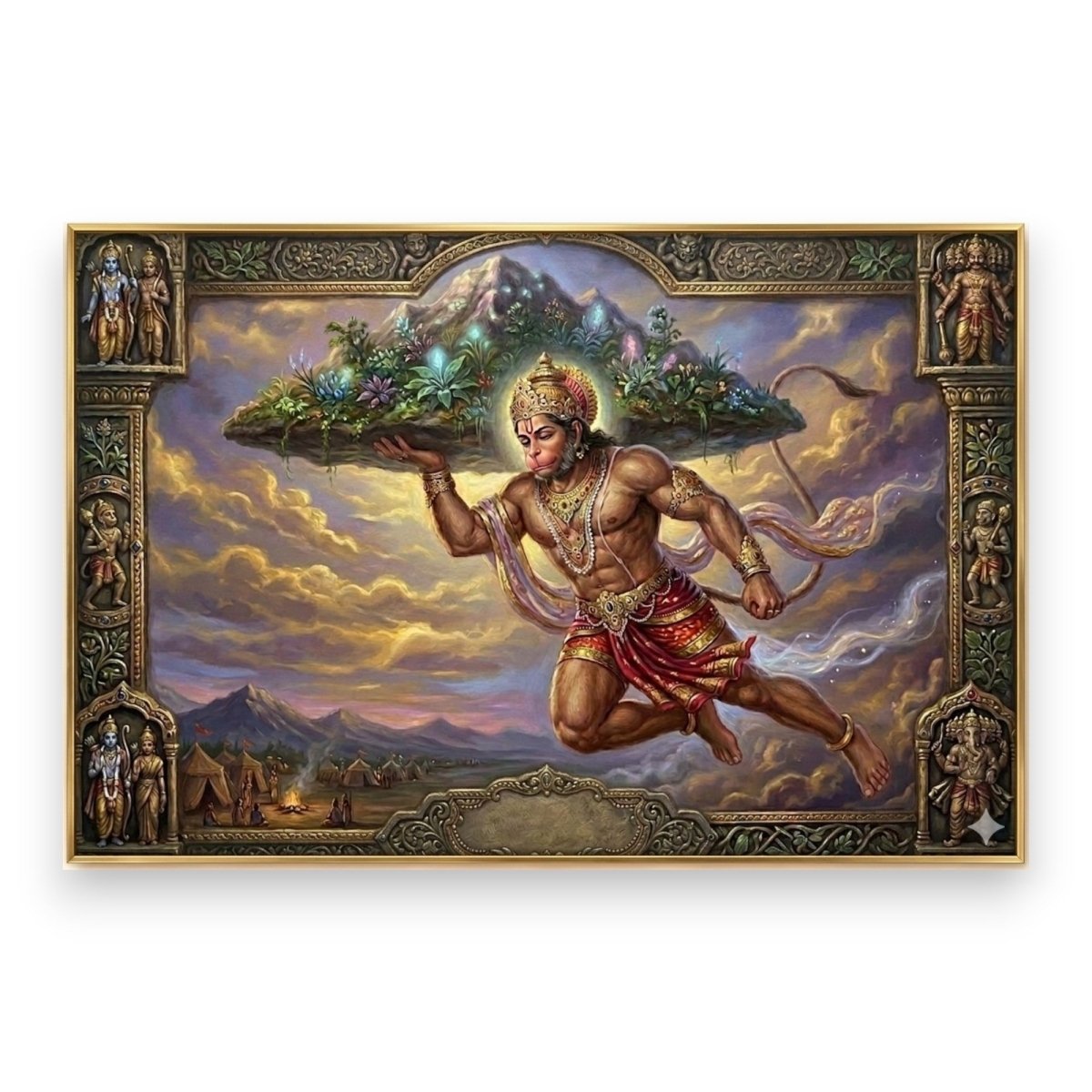 Sanjivani Dhari Hanuman: The Sankat Mochan Path (36 x 24 Inches)