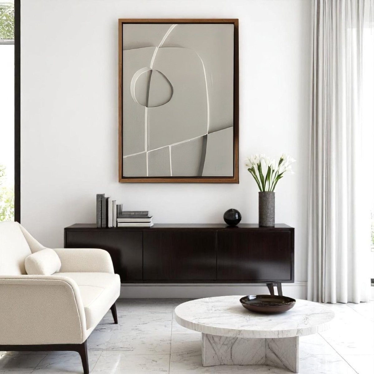Sculpted Abstract Orb Art Wall Decor (60 x 90 CM)