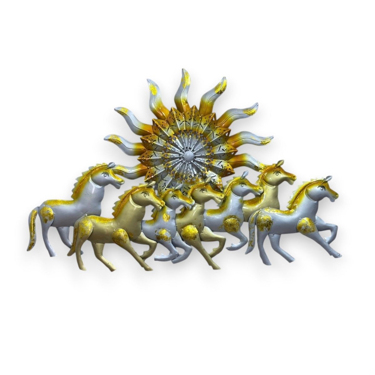 Seven Horses:The Surya's Chariot With LED (37 x 23 Inches)