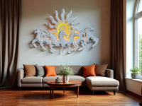 Thumbnail for Seven Horses:The Surya's Chariot With LED (37 x 23 Inches)
