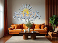 Thumbnail for Seven Horses:The Surya's Chariot With LED (37 x 23 Inches)