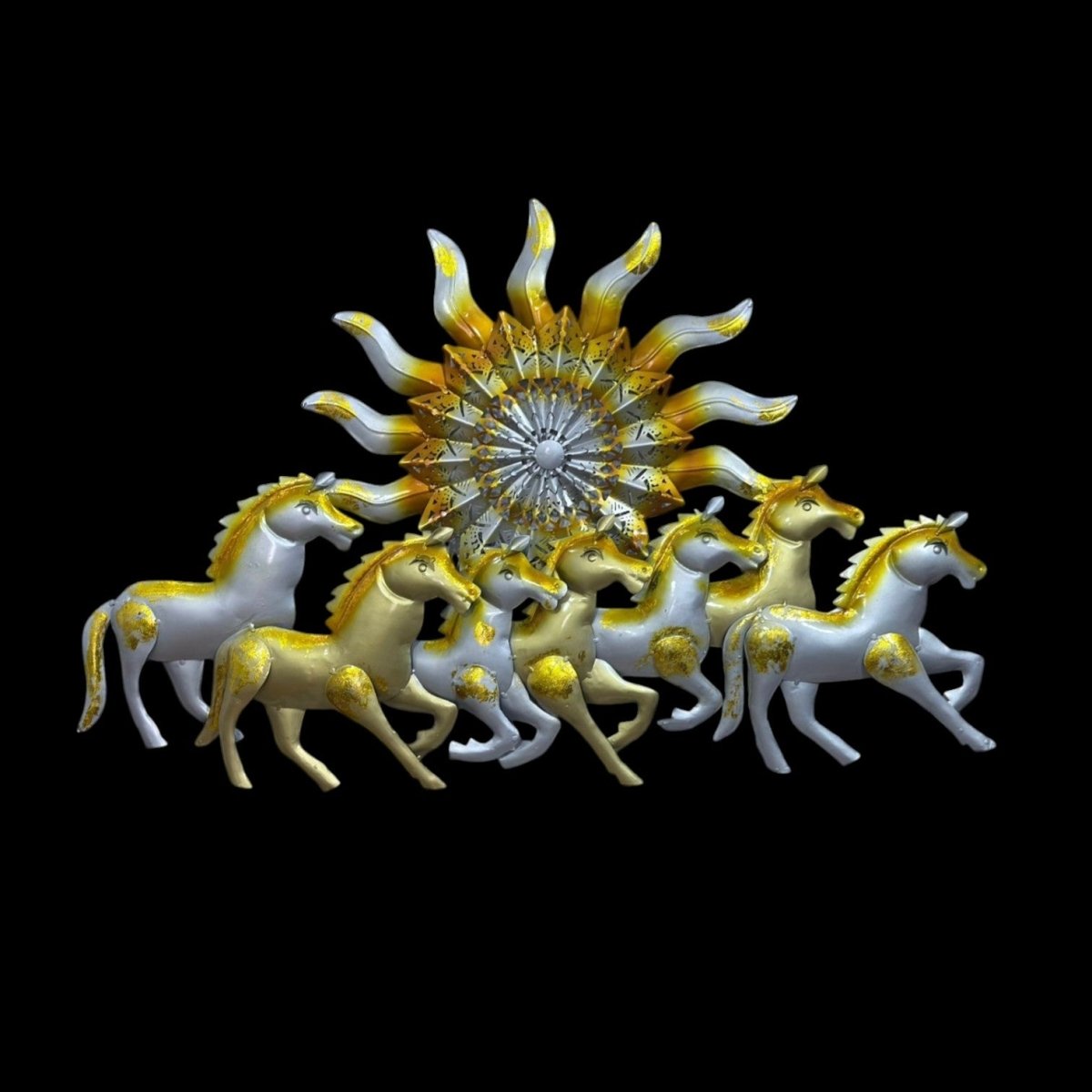 Seven Horses:The Surya's Chariot With LED (37 x 23 Inches)