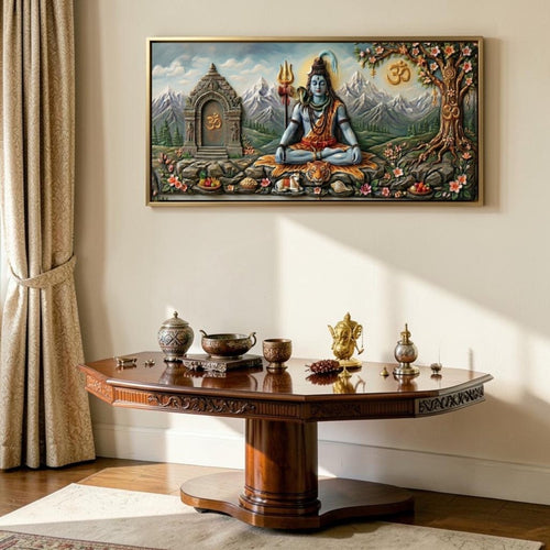 Shiva: Neelkanth’s Tapasya: Kailashpati Mahadev (48 x 26 Inches)