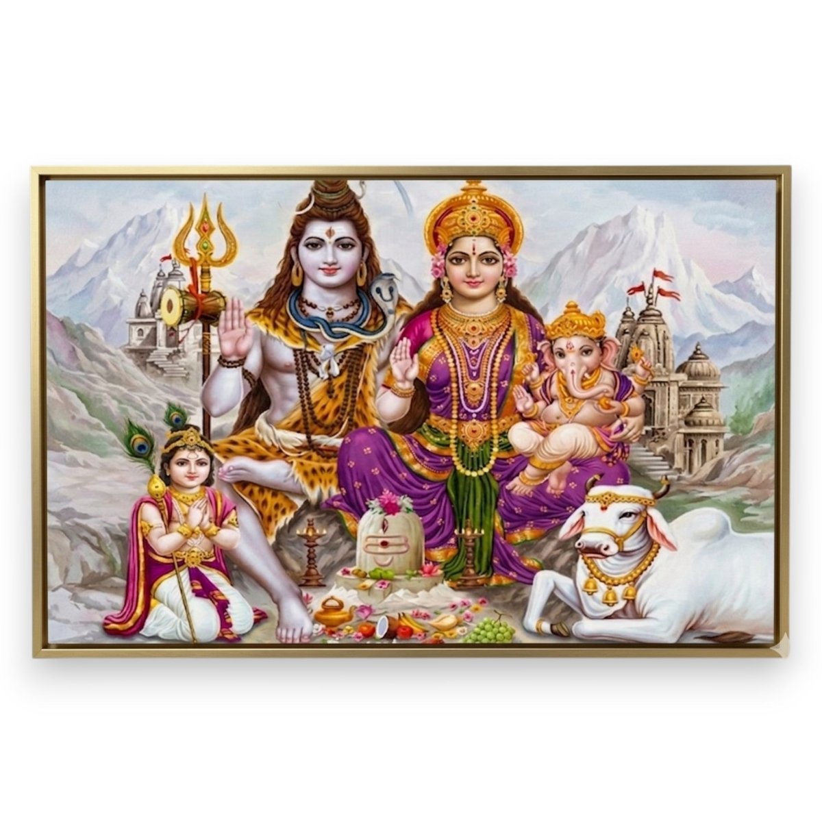 Shiva Parivaar: The Sacred Union of Five Energies (36 x 24 Inches)