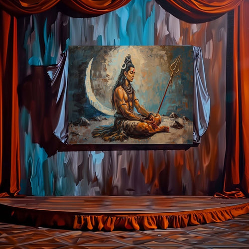 Shiva : Samadhi's Embrace Canvas Wall Painting (36 x 24 Inches)