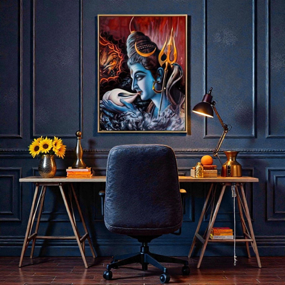 Shiva’s Grace: Large Vertical Deity Statement Piece