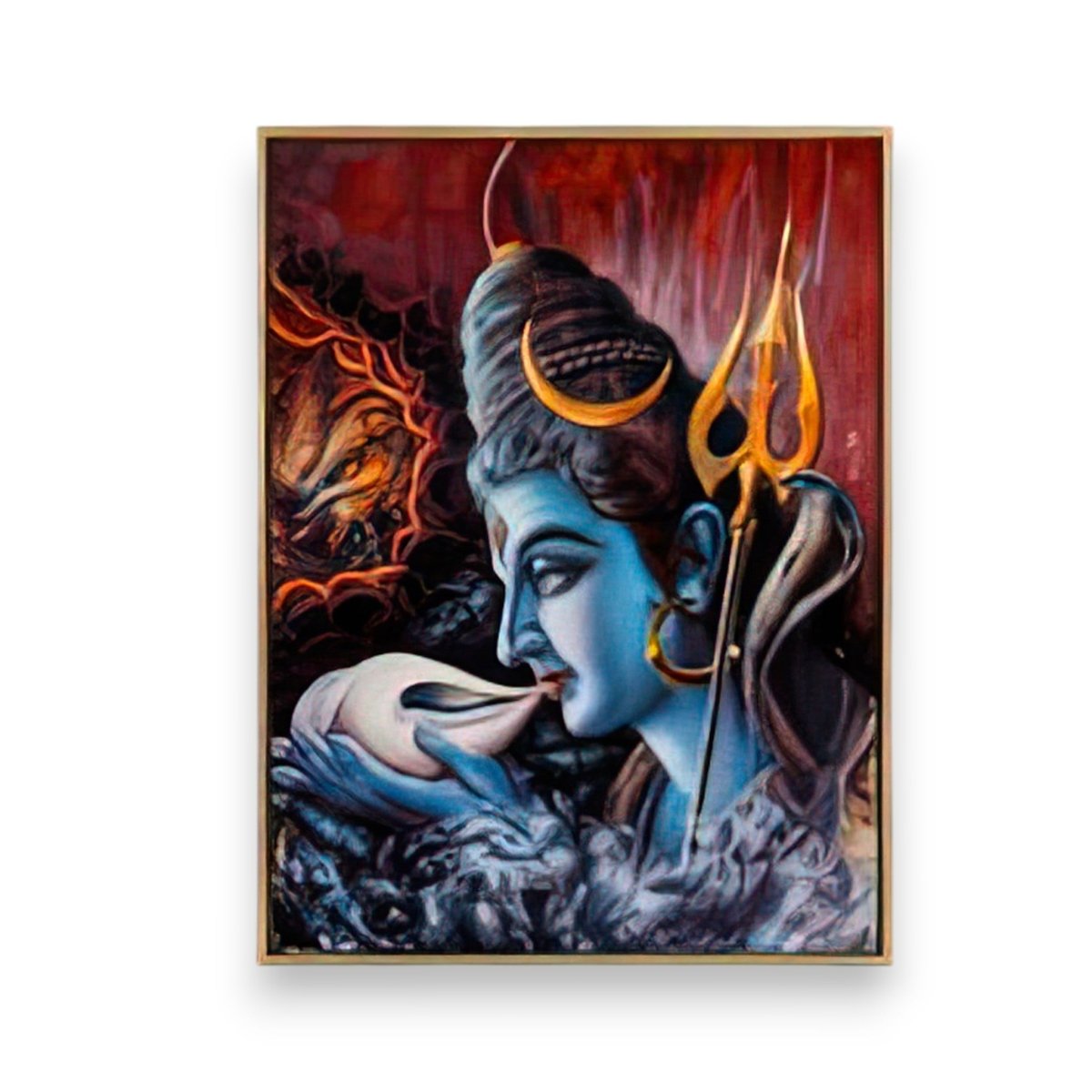 Shiva’s Grace: Large Vertical Deity Statement Piece
