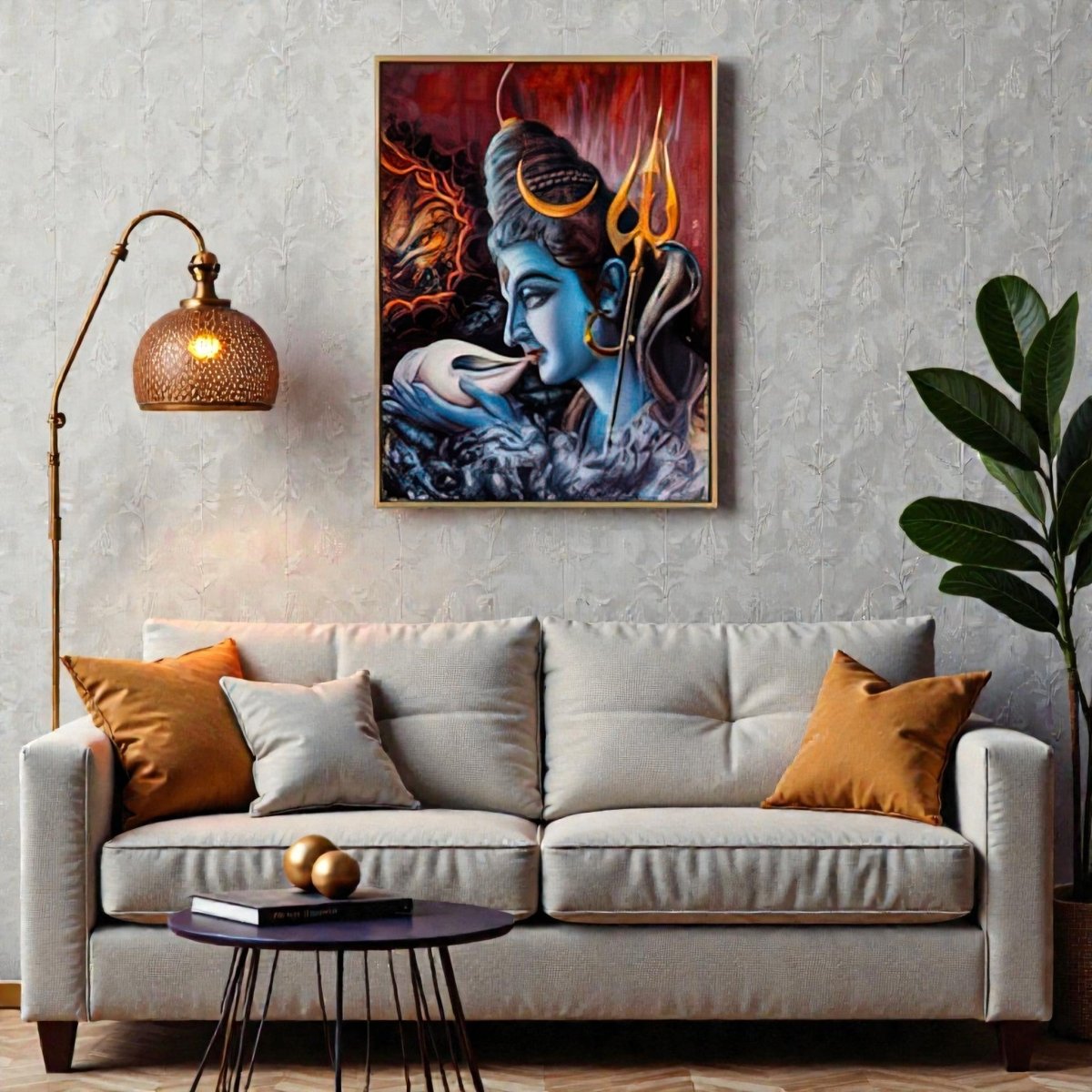 Shiva’s Grace: Large Vertical Deity Statement Piece