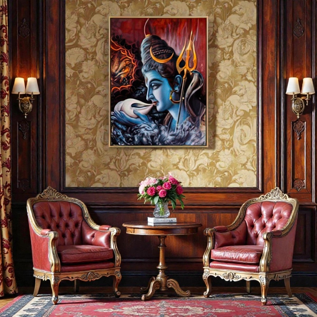 Shiva’s Grace: Large Vertical Deity Statement Piece