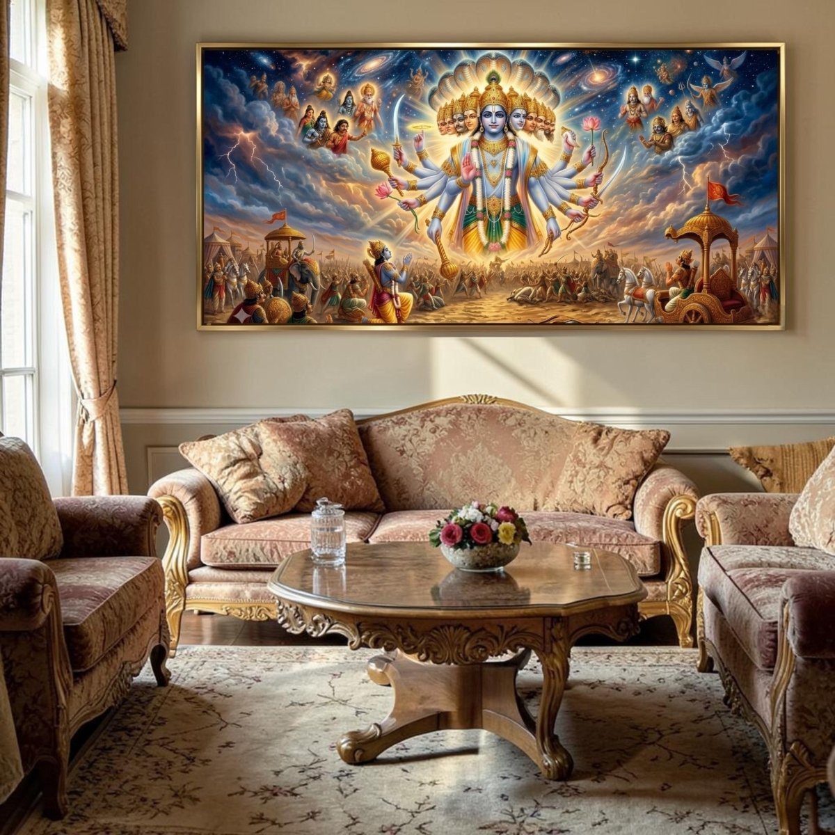 Shri Krishna Virat Roop: Arjuna’s Divine Vision (48 x 24 Inches)