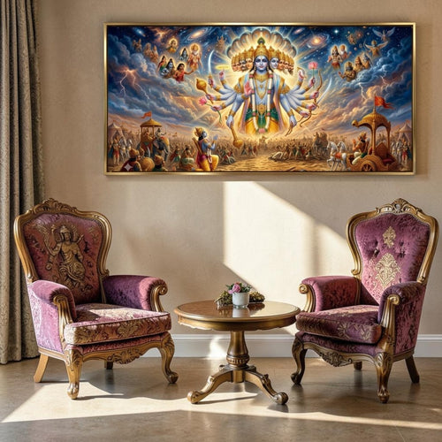 Shri Krishna Virat Roop: Arjuna’s Divine Vision (48 x 24 Inches)