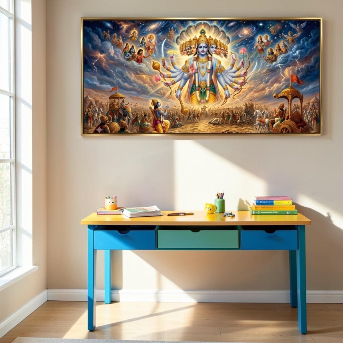 Shri Krishna Virat Roop: Arjuna’s Divine Vision (48 x 24 Inches)