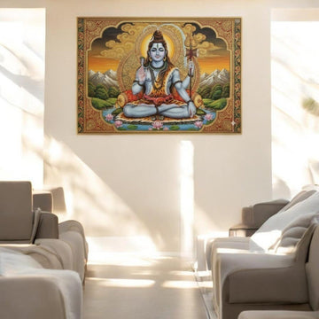 Shubh Somnath: Lord Shiva’s Calmness in the Great Hills (36 x 24 Inches)