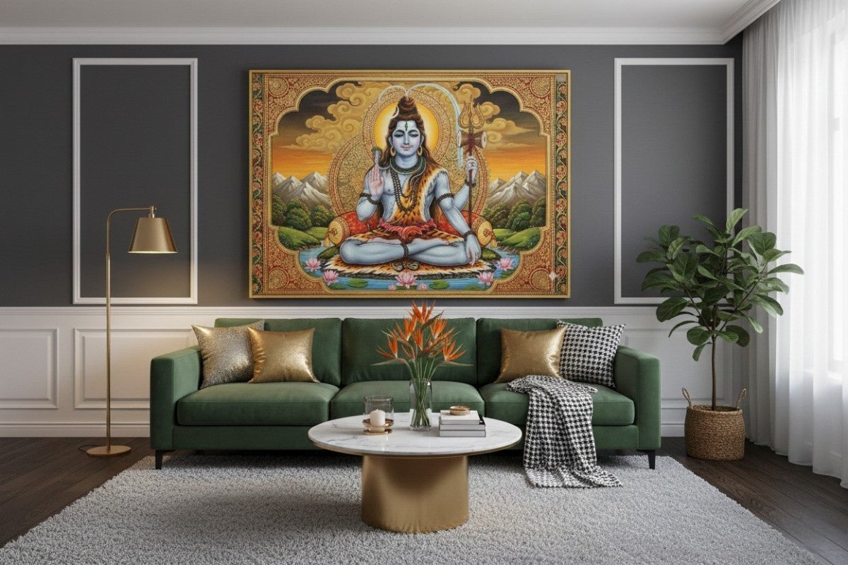 Shubh Somnath: Lord Shiva’s Calmness in the Great Hills (36 x 24 Inches)