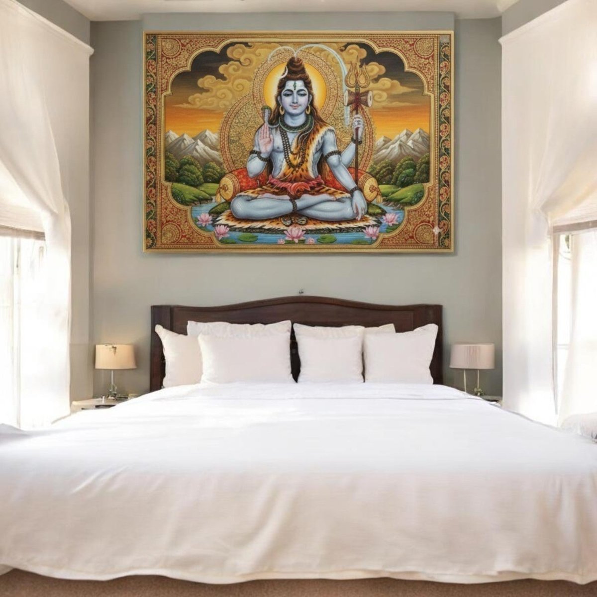 Shubh Somnath: Lord Shiva’s Calmness in the Great Hills (36 x 24 Inches)