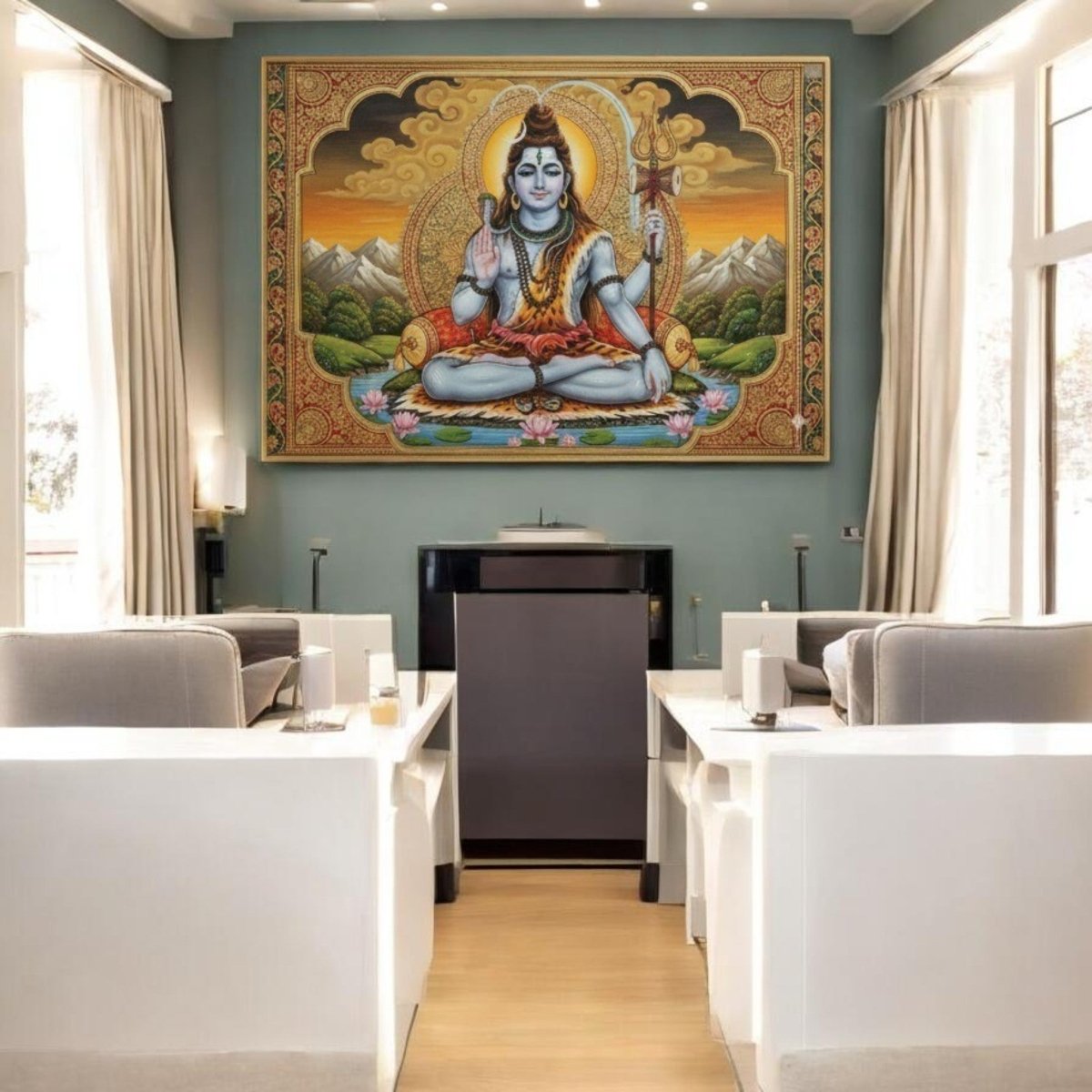 Shubh Somnath: Lord Shiva’s Calmness in the Great Hills (36 x 24 Inches)