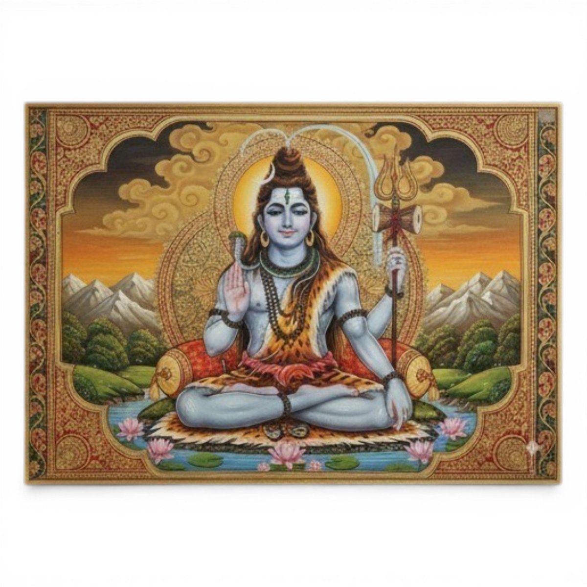 Shubh Somnath: Lord Shiva’s Calmness in the Great Hills (36 x 24 Inches)