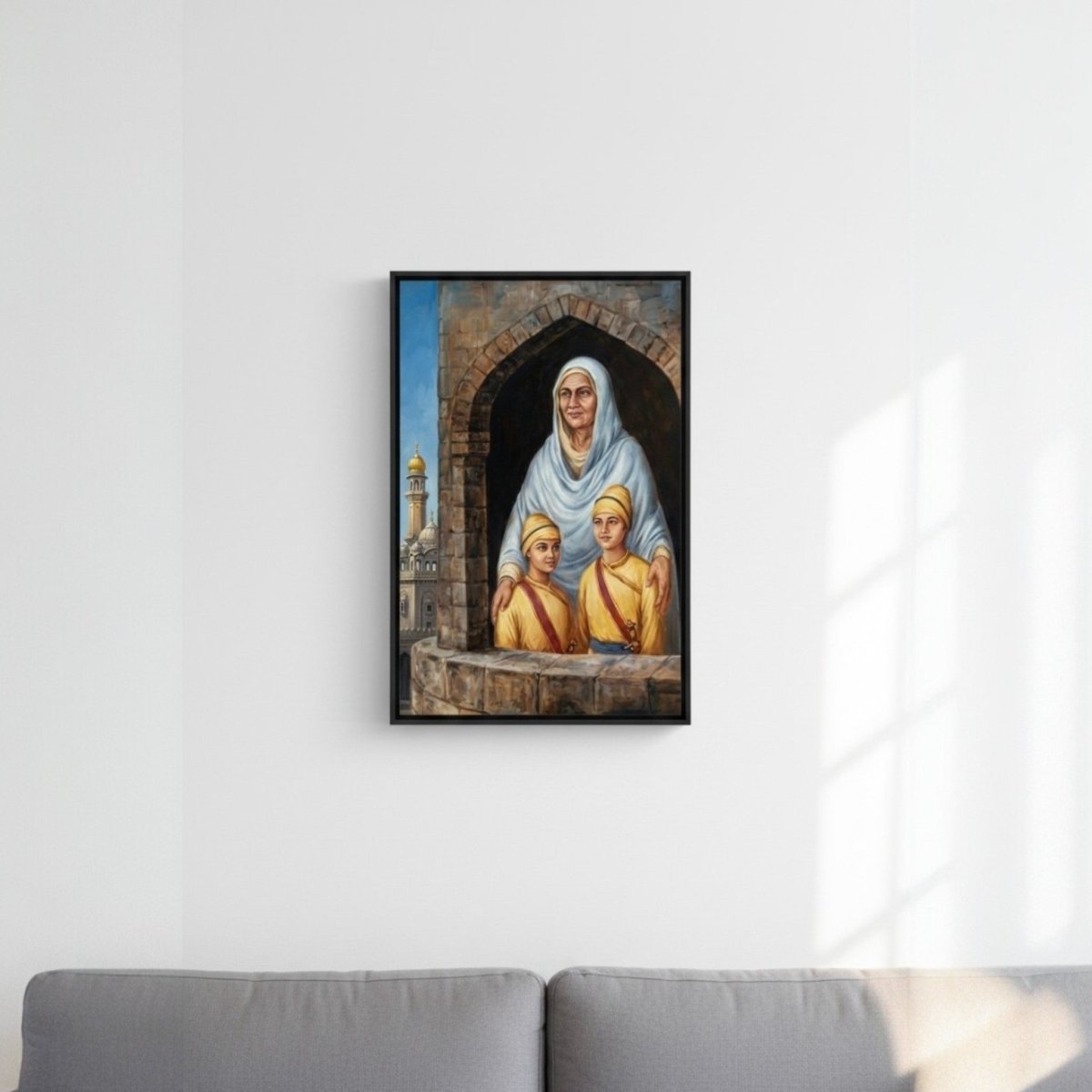 Sirhind’s Eternal Grace: Thanda Burj Sakhi: Mata Gujri & Chote Sahibzade Canvas (24 x 36 Inches)