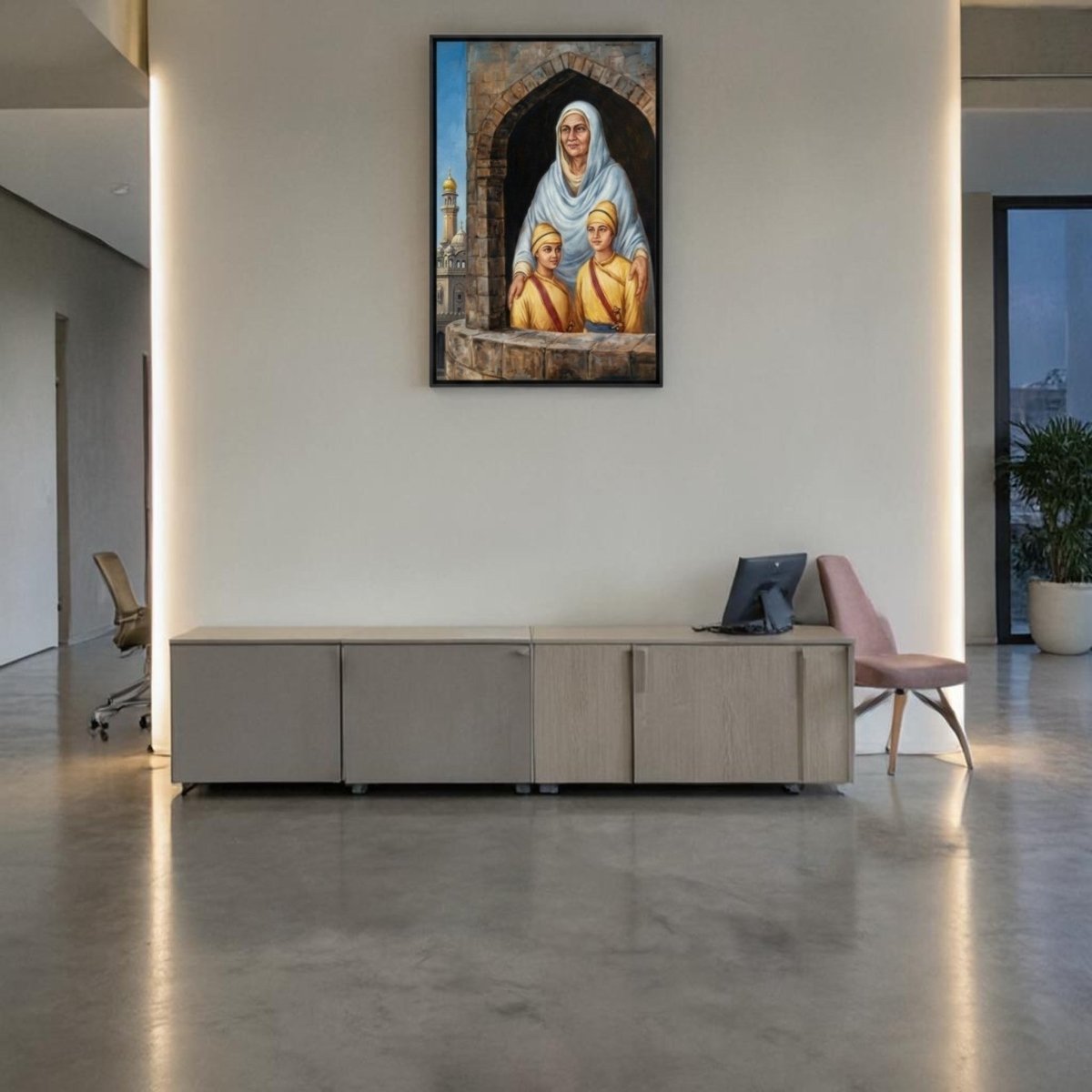 Sirhind’s Eternal Grace: Thanda Burj Sakhi: Mata Gujri & Chote Sahibzade Canvas (24 x 36 Inches)