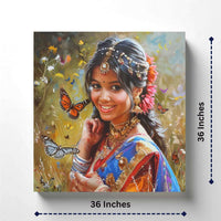 Thumbnail for South Indian:Concrete Jungle's Butterfly Canvas Wall Painting (36 x 36 Inches)