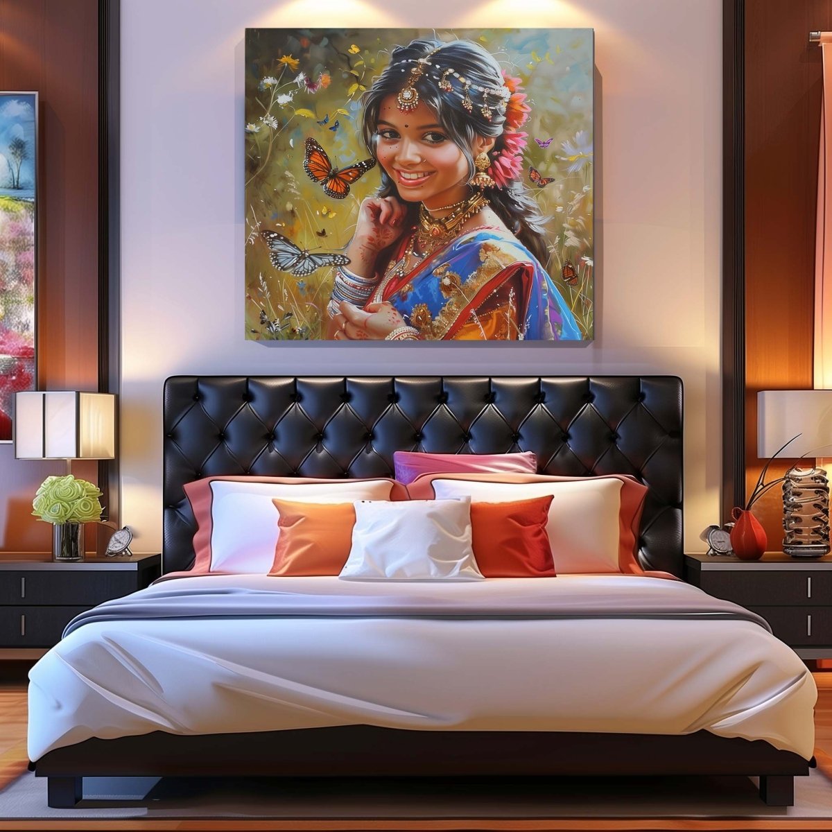 South Indian:Concrete Jungle's Butterfly Canvas Wall Painting (36 x 36 Inches)