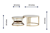 Thumbnail for Space - Saving Chic Black & White Terrazzo Marble Nesting Tables