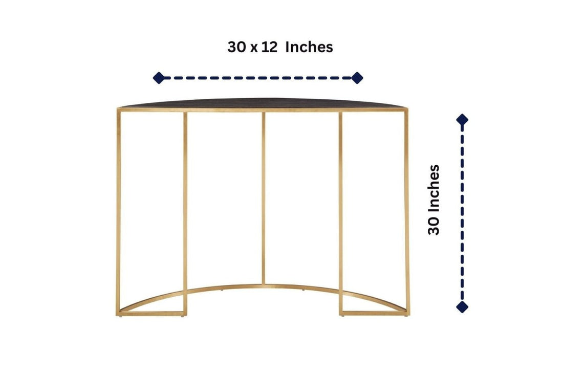 Space Saving Semi Circle Marble Top & Gold Frame