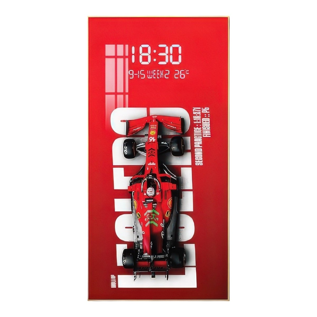 Speed Demon F1 Racing Wall Art with Time (60 x 120 CM)