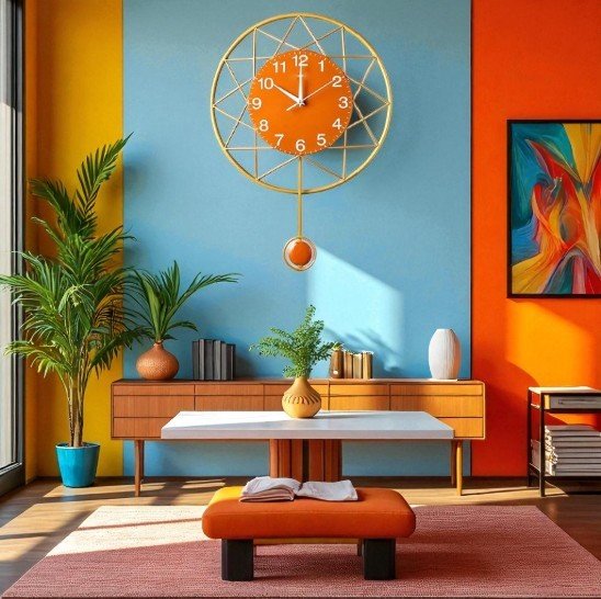 Stella Nova:Modern Pendulum Clock (24 x 24 Inches Dia)